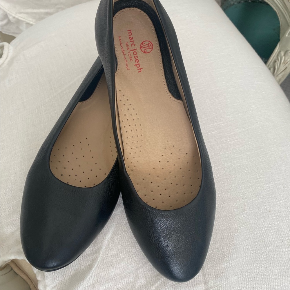 Marc Joseph Black Leather Flats Elegant Loafers